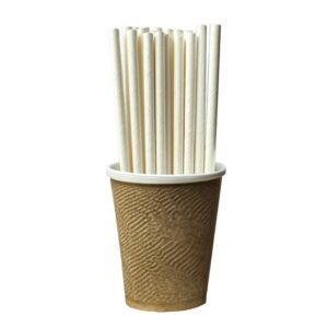 White Paper Straws, 10 mm x 197 mm (330 GSM) (Pack of 50)