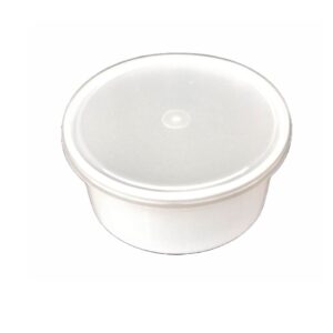 Round Container, White with Lid  - 100 ml (Pack of 100)