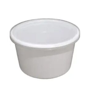 Round Container, White with Lid  - 500 ml (Pack of 100)