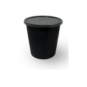 Round Container Black with Lid  - 750 ml (Pack of 100)