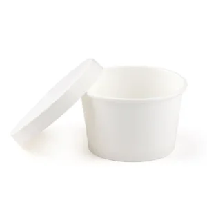 Paper Container Flat Bowl with LID  , 1250- ml (Pack of 50)