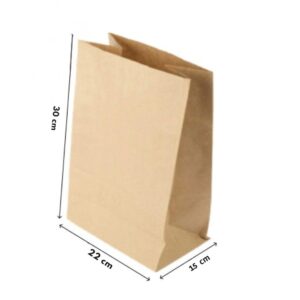 Kraft BIG Paper Bag (SOS Pouch), 80 GSM (W:22 X G:15 X H:30 cm) - 1KG
