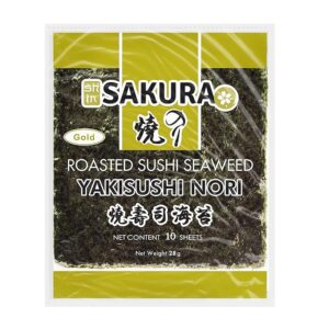 Sakura Roasted Sushi Seaweed YAKISUSHI Nori Sheet 28gms (Pack of 10)
